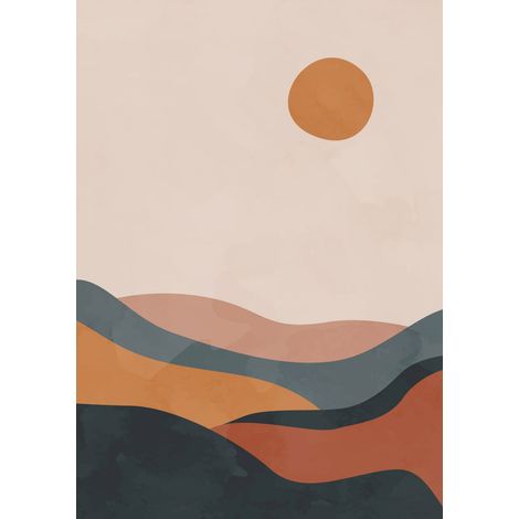 Papier peint panoramique - Paysage Boho - 130 cm x 184 cm (1/2)