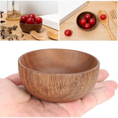 Petit Bol en Bois Alimentaire Multifonction pour Cuisine - Vaisselle Japonaise à Trempette