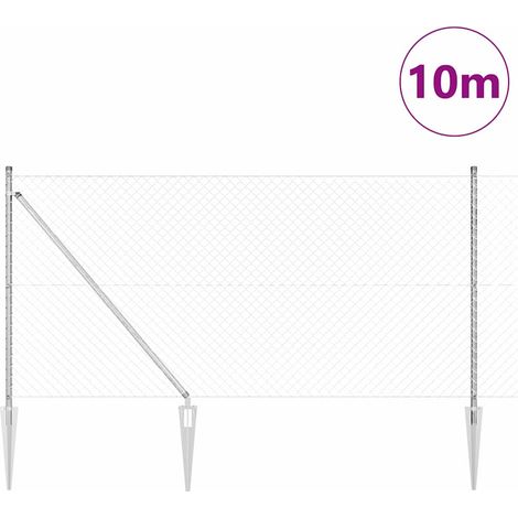 Maison Exclusive - Schweißdrahtzaun mit Spikes 10 x 1 m (B x H)