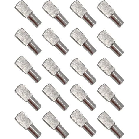 ZHIJIA PREMIUM lot 20 supports d'étagère métalliques argentés diamètre 5mm - fixation tablette armoire accessoire bricolage (1/5)