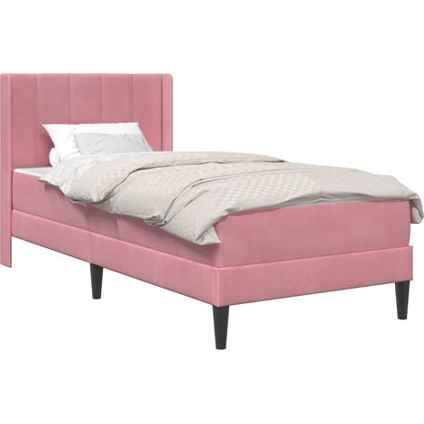 Cadre de lit avec matelas Rose 80 x 200 cm Velours
