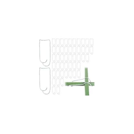 Confezione da 50 connettori per tralicci per piante - Connettori in acciaio per giardino, piante rampicanti, serra (20 mm) - Crezuo (1/4)