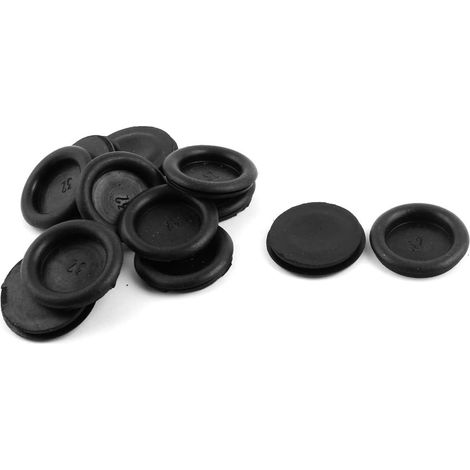 14pcs Passe Câble Caoutchouc Passe Fil Caoutchouc Oeillet 32mm Simple Face Noir Trou Obturateur fermé