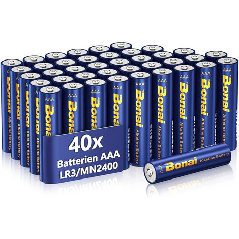 Piles AAA Alcalines 1.5 V, Lot de 40 Pile Miniature LR03 Longue Durée, Technologie Anti-Fuite Triple Joint, Idéales pour Télécommandes, Réveils et Souris sans Fil (1/5)