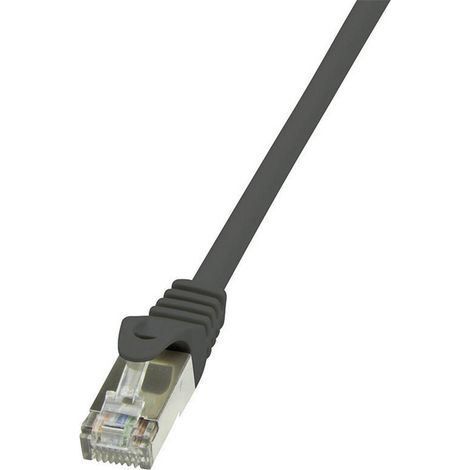 LogiLink CP1093S RJ45 Câble réseau, câble patch CAT 5e F/UTP 10.00 m noir avec cliquet d'encastrement 1 pc(s) V968441 (1/3)