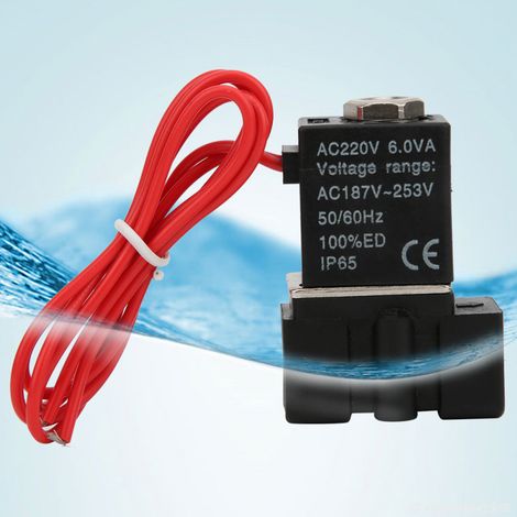 Válvula solenoide de plástico de 220 V con tiempo de respuesta rápido, 2 posiciones, 2 vías, para aire, agua y aceite. (1/5)