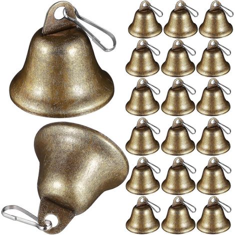 Lot de 20 cloches pour loisirs créatifs, petites cloches vintage, statues de cloches en métal, cloches à suspendre, décorations de Noël, accessoires pour carillons éoliens (1/5)