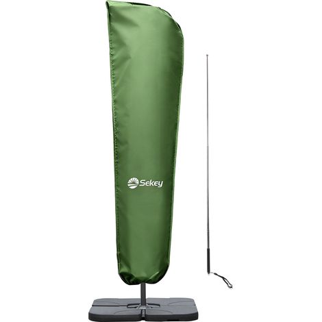 Sekey Schutzhülle für Ampelschirm 300 cm, wasserdicht mit Zugseil & Reißverschluss, Polyester, Mintgrün
