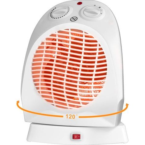 Chauffage soufflant 2000W – Thermostat intégré – 3 réglages de chaleur – Portable pour salle de bain et chambre – Dimensions 30x17x21cm (1/5)