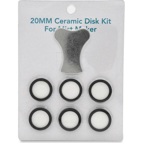 Kit d'entretien pour brumisateur (7 pièces), kit de pièces de rechange pour disque céramique et clé de disque céramique pour machine à brouillard (1/5)