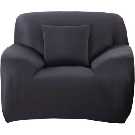 Housse de Fauteuil Canapé en Polyester Extensible Décor Salon Antipoussière Couvertures et Protecteur de Sofa (Noir) (1/5)