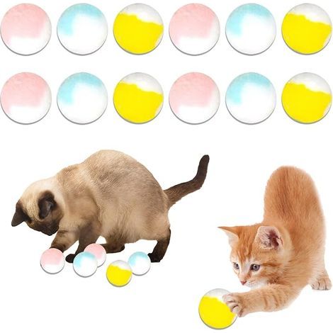 Cat Ball, Pompoms for Cats, 4.5 cm, Interactive Ball Toy for Cats Plush for Indoor Games Kittens Dog Chewing Training (1/5)