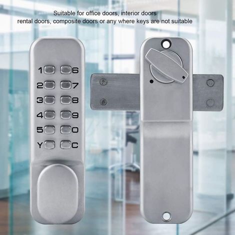 Serrure Code Mcanique Verrou de Service en Alliage de Zinc Verrouillage De Porte Entr Scurit Idal pour La Porte de Garage, Convient aux Portes d'une paisseur de 10 65 mm (1/5)