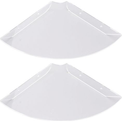 Étagères d'angle flottantes murales, 2 pièces, quart de rond suspendu pour chambres à coucher, salons, salle de douche, transparentes (1/5)