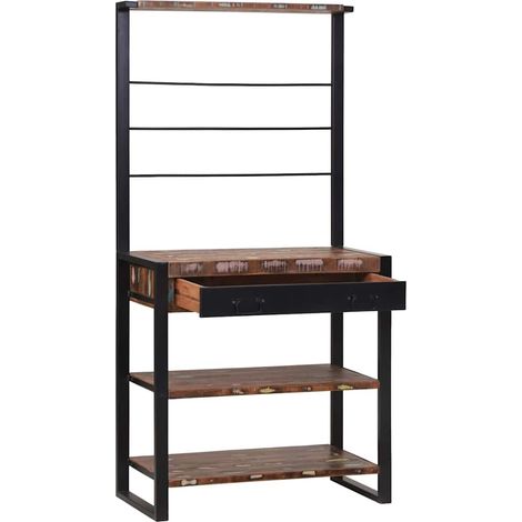 Étagère de cuisine Multicolore et noir 80 x 40 x 160 cm