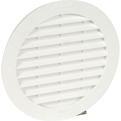 Nicoll – Grille de ventilation PVC ronde D.100 avec moustiquaire – Pour ventilation efficace – Installation facile dans espaces confinés (1/4)