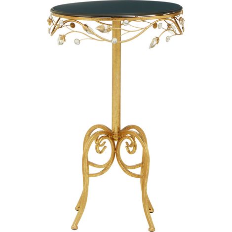Interiors By Premier Elegant Round Table With Black Wooden Top, Sturdy Small Table For Bedroom, Stylish Outdoor Side Table (1/5)