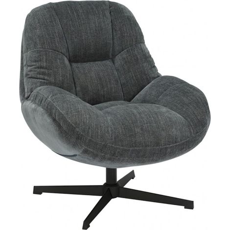 NOAM - Fauteuil Pivotant En Tissu Polyester Gris (1/5)