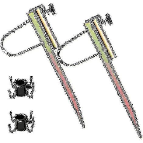 Lot de 2 supports de parasol de terrasse en métal pour parasol de plage (1/3)