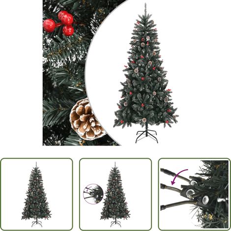 vidaXL Árbol de Navidad artificial con soporte PVC verde 240 cm (1/5)