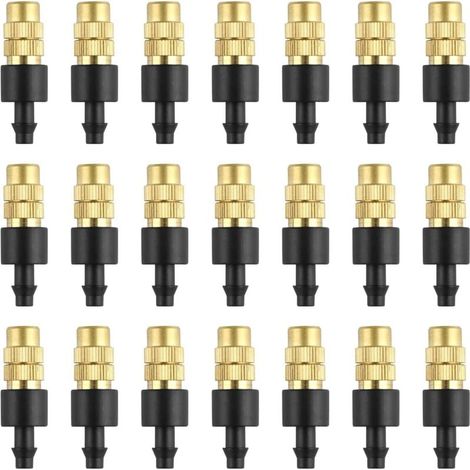 30 Pièces Buse de Pulvérisation en Laiton, Buse d'atomisation Réglable Cuivre d'Irrigation goutte 4/7mm Atomisation Micro Arroseur Jardin Refroidissement Équipement pour Pelouse Légumes Serre (1/4)