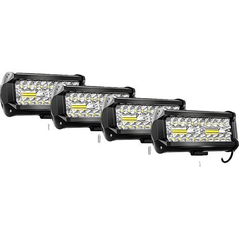 Luz de trabajo LED, alto brillo, diseño duradero, 4 unidades de 7 pulgadas. (1/2)