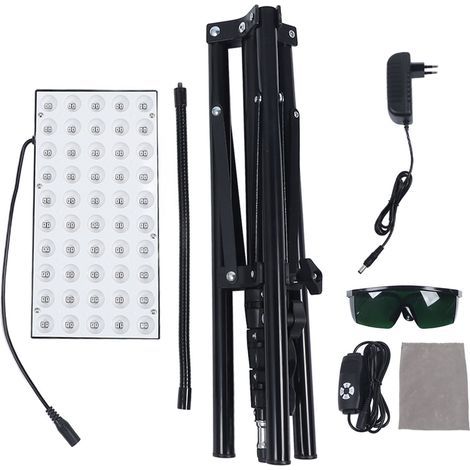 Lámpara infrarroja para el cuerpo y el rostro, lámpara LED roja con soporte regulable, controlador de hilo, almacenamiento muscular a domicilio, 660 nm 850 nm (1/5)