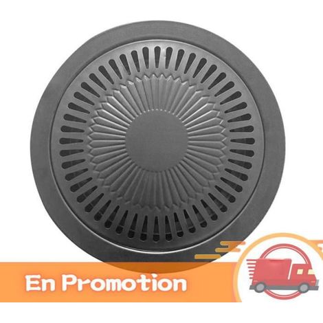 zerone Plaque Grille BBQ Coréenne Facile à Nettoyer Anti-Adhésive Ronde Pour Cuisson Intérieure et Extérieure (1/5)