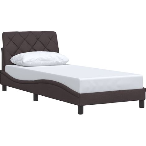 vidaXL Giroletto senza Materasso Marrone Scuro 80x200 cm Tessuto (1/4)