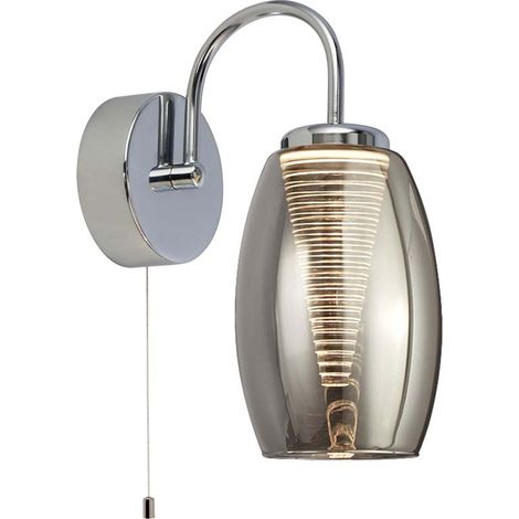 Applique applique murale lampe de lecture verre LED lampe de chambre chrome H 26,5cm (1/3)