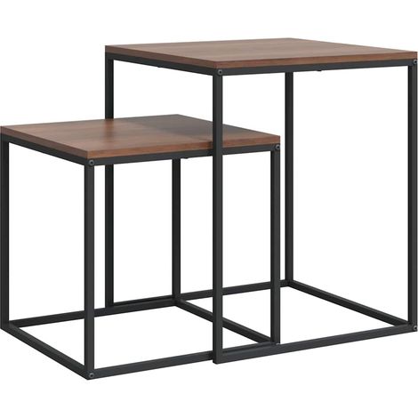 Maison Exclusive - Couchtisch-Set 2-tlg. Holzwerkstoff und Metall (1/5)