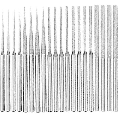 20 pièces forets diamantés montés 5 formes variées pour gravure outillage rotatif (1/5)