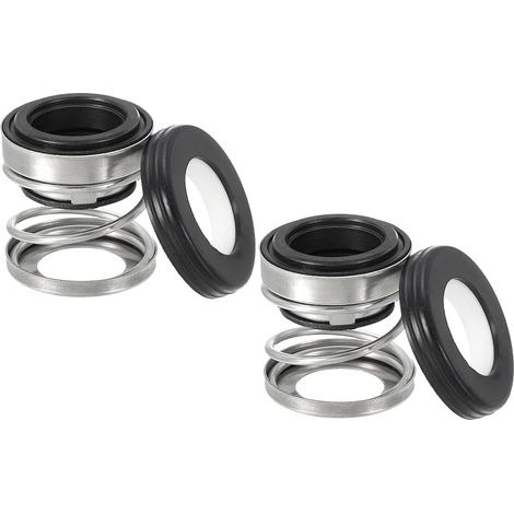 Mechanische Wellendichtung, Ersatz, Kohlenstoff-Keramik-Ringdichtung, Wellenfeder-Kit, 2er-Pack, 108-14, für Wasserpumpen-Ölzylinder, Schwarz/Silber, 0,55 Zoll (14 mm)
