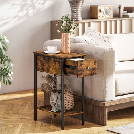 table salon chevet rangement tiroir niche 25 cm bois OKMYHOME (1/5)
