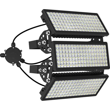 Projecteur Extérieur LED Puissant 300W avec Boîte de Raccordement, 42000LM Super Lumineux, Blanc Froid 6500K, 230V, IP67 Étanche, Éclairage pour Terrain de Sport et Parking (1/5)