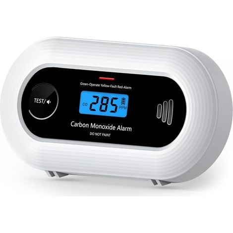 Carbon Monoxide Detector, 10-Year Sealed Battery CO Alarm with Digital LCD Display, Battery Powered Carbon Monoxide Alarm for Home, EN 50291 Standard (1/5)