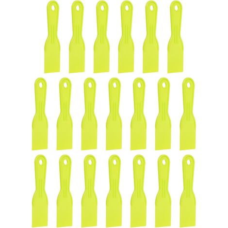 20Pcs Couteau A Enduire Grattoir 2" Largeur Plastique Souple Couteau A Enduire Outil Grattoir Pour Taping Drywall Etalage Peinture Mur Rayures Jaune (1/5)