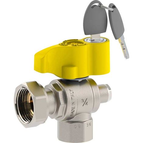 Robinet à tournant sphérique à gaz Team Post Meter F-F avec écrou pivotant Fiv 1"X1"1/4