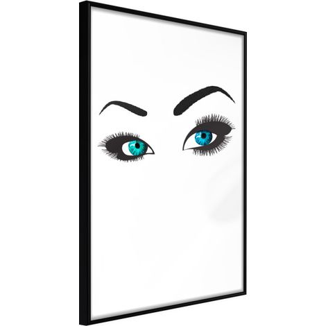 Affiche Murale Encadrée "Piercing Gaze" 30 x 42 cm Noir