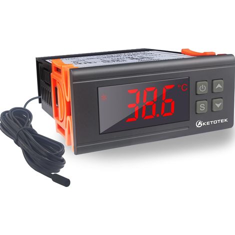 Regulateur de Temperature Thermostat Numérique avec étanche Sonde, Thermostat Double Relai 220V, Refroidissement et Chauffage, Contrôleur de Température (1/5)