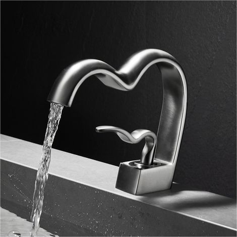 Moderne Robinet De Salle De Bain Cascade, Mitigeur Lavabo Cascade, Robinet Lavabo Cascade, Robinets De Lavabo pour Cœur (1/4)