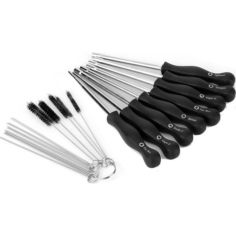 Jeu d'outils de réglage carburateur, tournevis pour vis de carburation, brosse de nettoyage, kit de réparation complet (1/5)