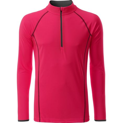 James & Nicholson Langarmshirt Herren JN498 Gr. XL bright-pink/titan (1/4)