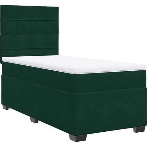 Maison Exclusive - Cama box spring con colchón terciopelo verde o (1/5)