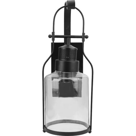 Lampadaire mural LED style industriel rétro, verre E27/E26, pour décoration de couloir, bar, café. (1/5)