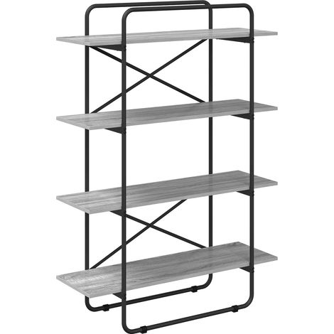 Libreria 4 livelli 100 x 35 x 140 cm PB Sonoma grigio vidaXL (1/5)