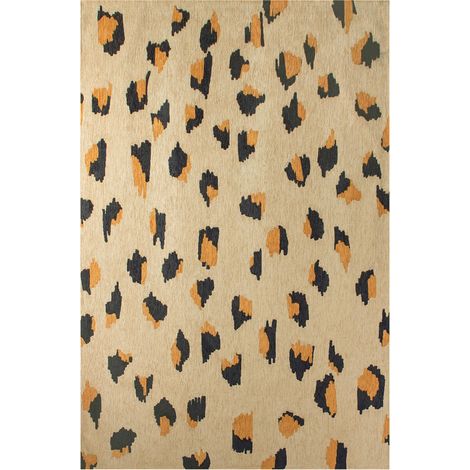 Tapis intérieur extérieur motif léopard beige antidérapant - 80 x 150 cm (1/5)