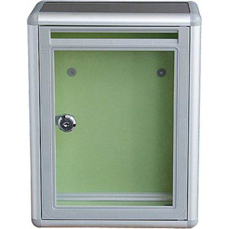 Small Transparent Wall-Mounted Mailbox with Lock. Acrylic Aluminum Wall-Mounted Mailbox (1/4)