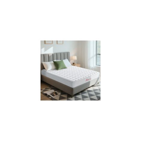Matelas 160x200 cm INRE Mousse à Mémoire de Forme, Épaisseur 22cm, Confort Ferme, Réversible, 7 zones ergonomique (1/5)