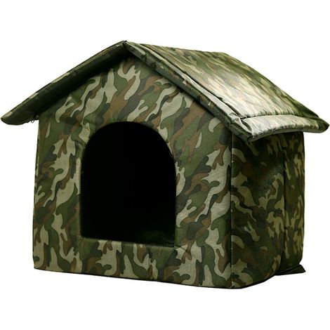 Niche extérieure pour chat et chien errant, usage intérieur et extérieur, protection contre le vent et la pluie, tissu Oxford de haute qualité, imperméable et résistant à l'humidité, installation faci (1/2)